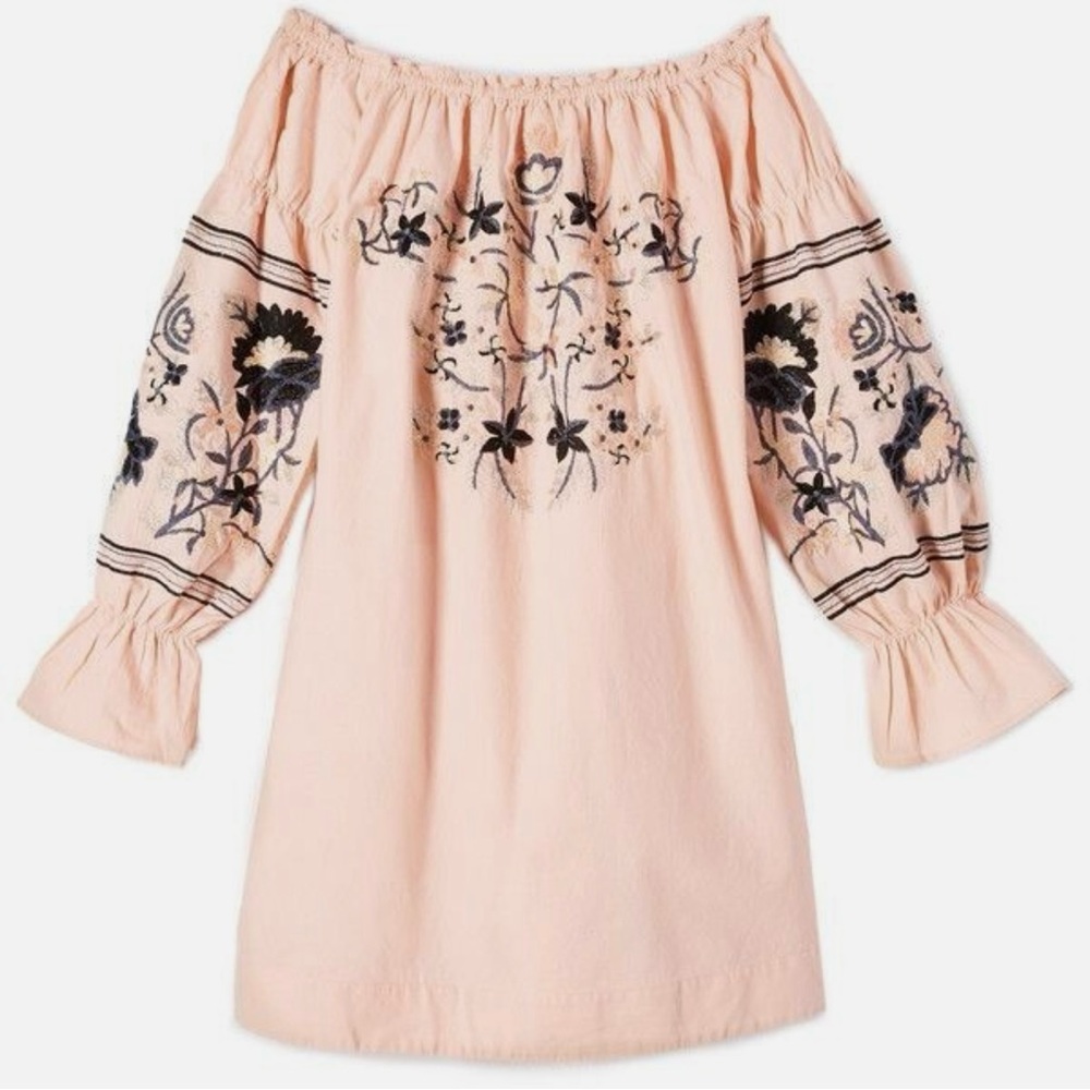 Free people embroidered off shoulder dress